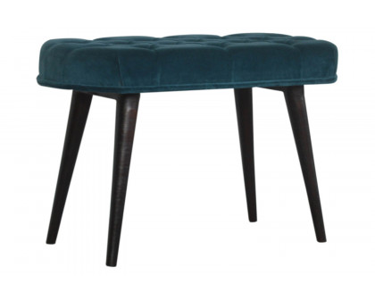 Artisan Deep Button Bench - Teal, Velvet