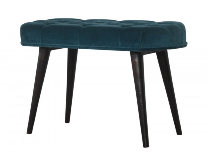 Artisan Deep Button Bench - Teal, Velvet