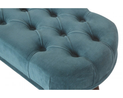 Artisan Deep Button Bench - Teal, Velvet