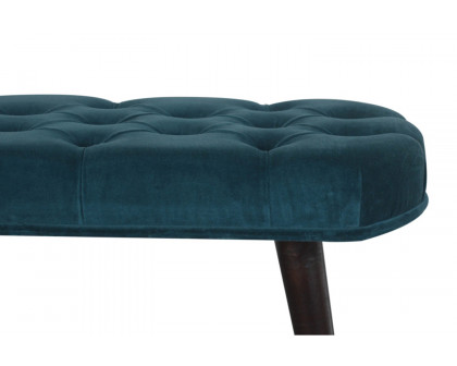 Artisan Deep Button Bench - Teal, Velvet