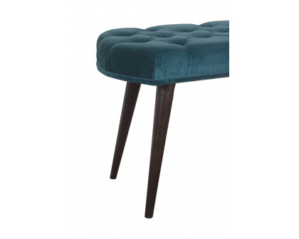 Artisan Deep Button Bench - Teal, Velvet