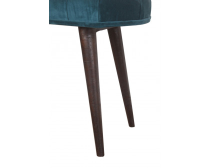 Artisan Deep Button Bench - Teal, Velvet