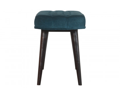 Artisan Deep Button Bench - Teal, Velvet