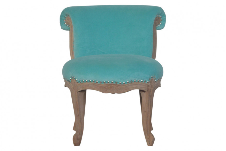 Artisan™ Studded Chair - Velvet, Aqua