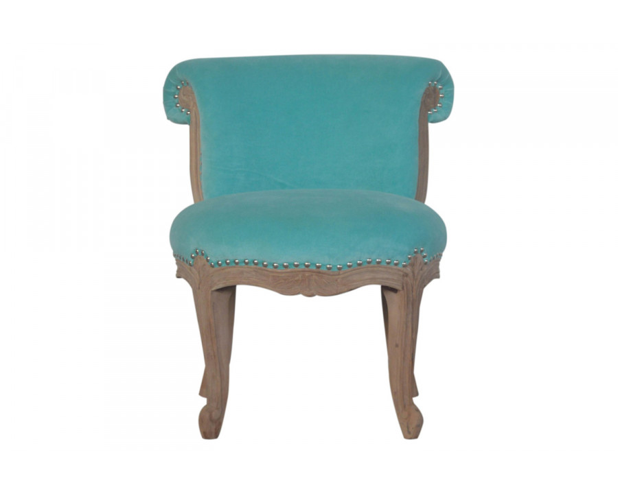 Artisan Studded Chair - Velvet, Aqua