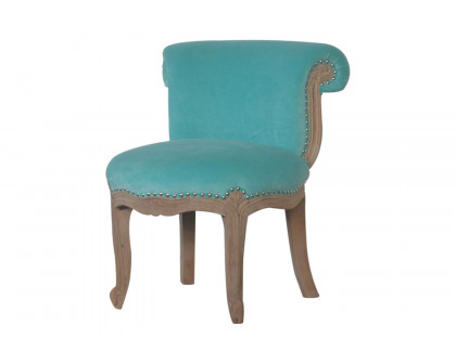 Artisan™ Studded Chair - Velvet, Aqua