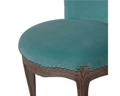 Artisan™ Studded Chair - Velvet, Aqua