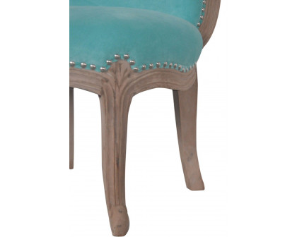 Artisan™ Studded Chair - Velvet, Aqua