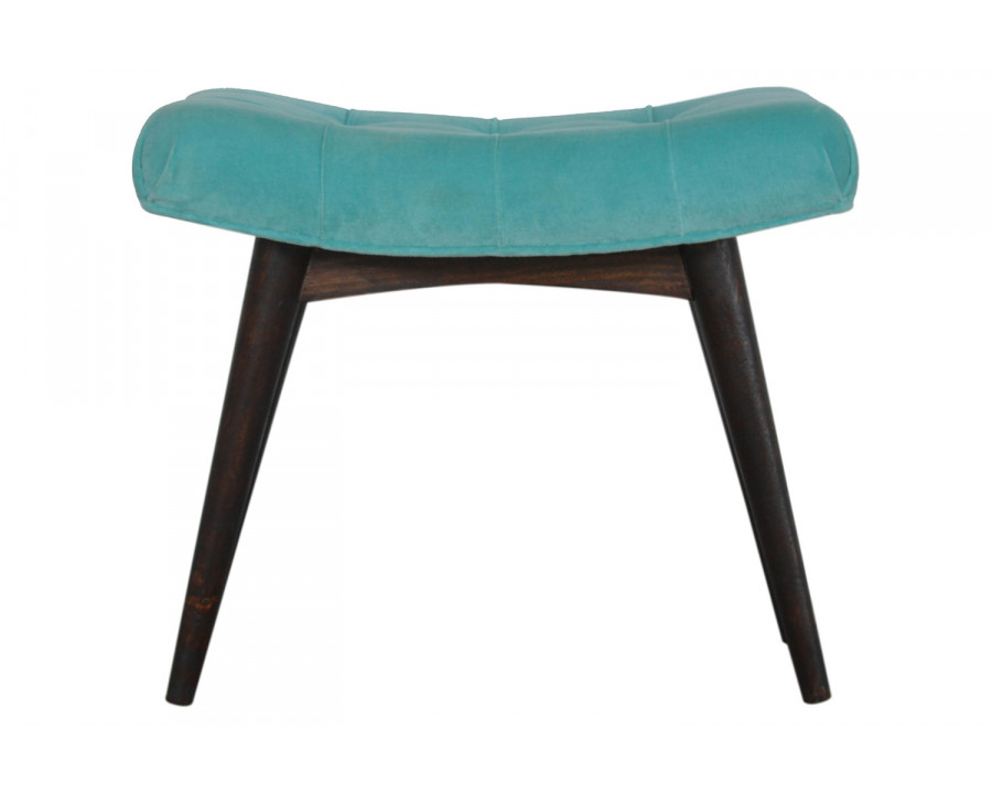 Artisan Curved Bench - Aqua, Velvet