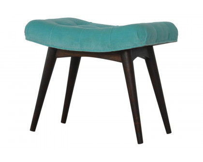 Artisan Curved Bench - Aqua, Velvet