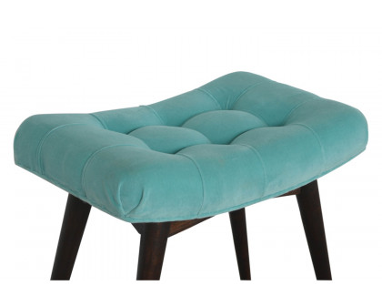 Artisan Curved Bench - Aqua, Velvet