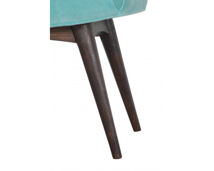 Artisan Curved Bench - Aqua, Velvet