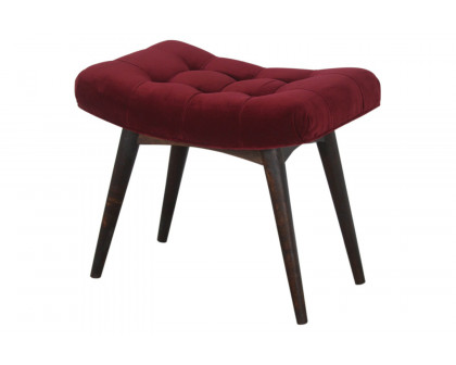 Artisan Curved Bench - Wine Red, Velvet