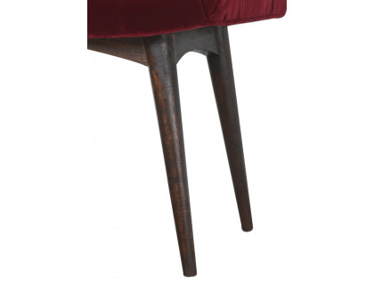 Artisan Curved Bench - Wine Red, Velvet