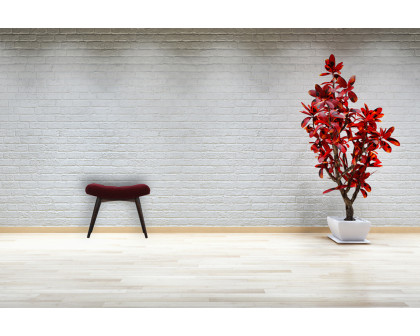 Artisan Curved Bench - Wine Red, Velvet