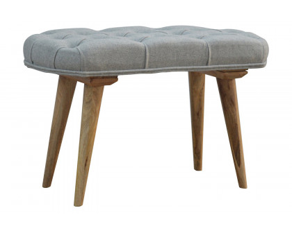 Artisan Deep Button Bench - Gray, Tweed