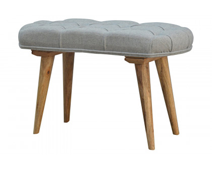 Artisan Deep Button Bench - Gray, Tweed