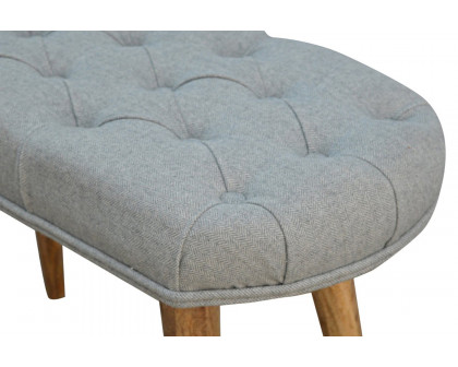 Artisan Deep Button Bench - Gray, Tweed