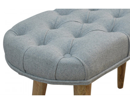 Artisan Deep Button Bench - Gray, Tweed