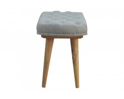 Artisan Deep Button Bench - Gray, Tweed