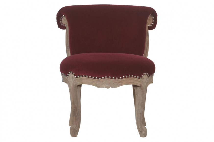 Artisan™ Studded Chair - Velvet, Wine Red