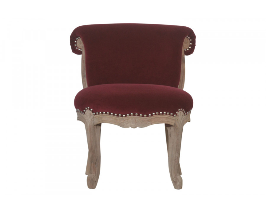 Artisan Studded Chair - Velvet, Wine Red