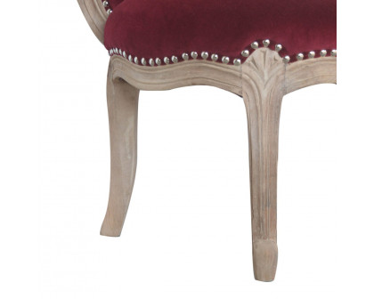 Artisan™ Studded Chair - Velvet, Wine Red