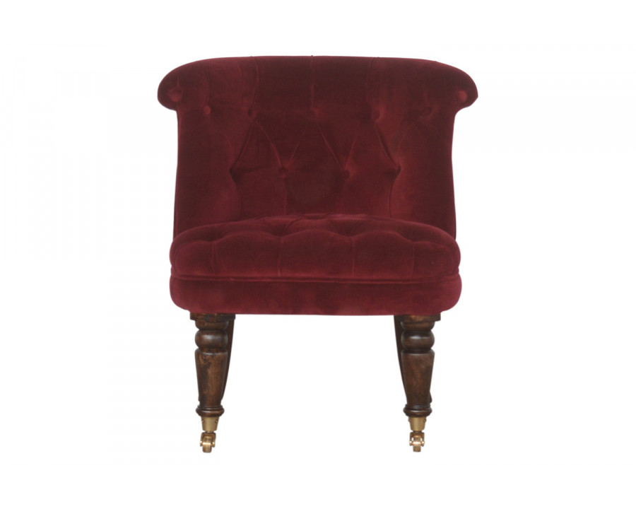 Artisan Accent Chair - Wine Red, Velvet