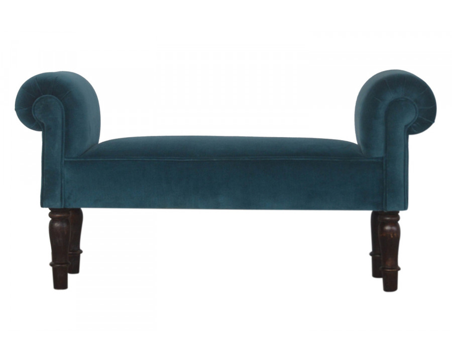 Artisan Bedroom Bench - Teal, Velvet