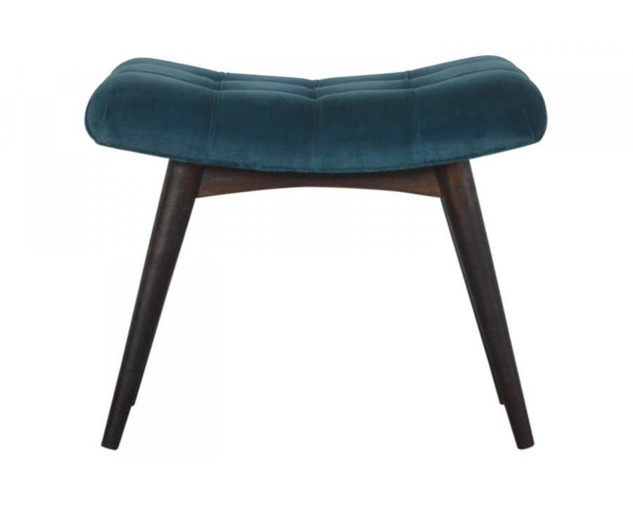 Artisan Curved Bench - Teal, Velvet