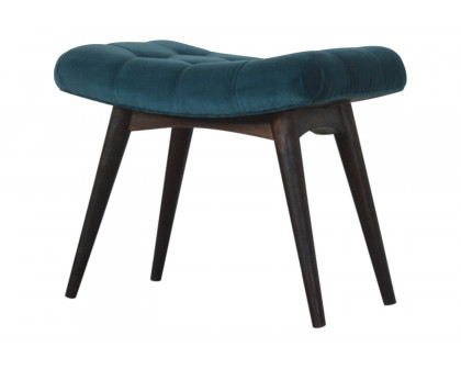 Artisan Curved Bench - Teal, Velvet