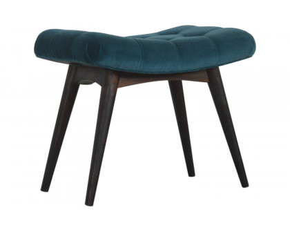 Artisan Curved Bench - Teal, Velvet