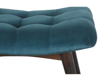 Artisan Curved Bench - Teal, Velvet