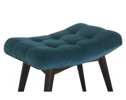 Artisan Curved Bench - Teal, Velvet