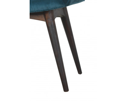 Artisan Curved Bench - Teal, Velvet