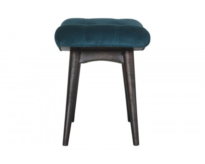 Artisan Curved Bench - Teal, Velvet