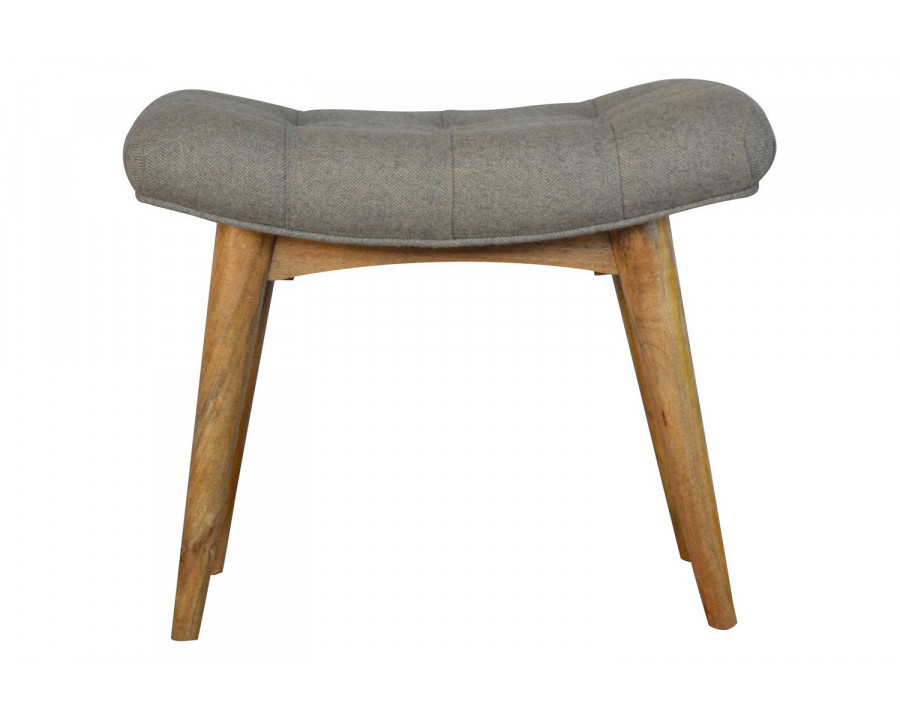 Artisan Curved Bench - Gray, Tweed