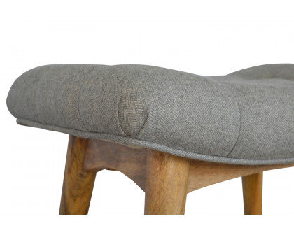 Artisan Curved Bench - Gray, Tweed