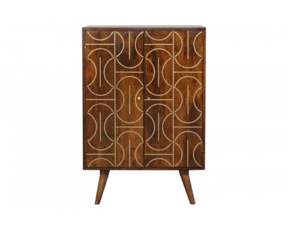 Artisan - Gold Inlay Abstract Cabinet in Chestnut