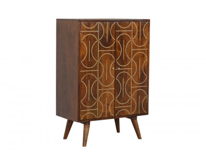 Artisan - Gold Inlay Abstract Cabinet in Chestnut