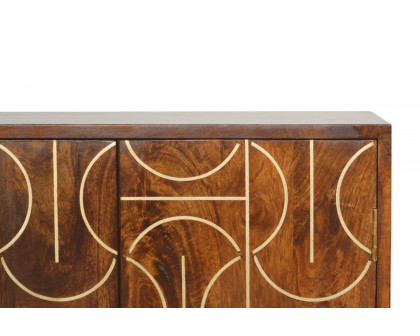 Artisan - Gold Inlay Abstract Cabinet in Chestnut