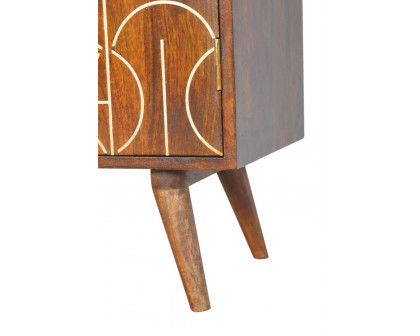 Artisan - Gold Inlay Abstract Cabinet in Chestnut