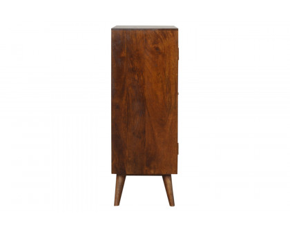 Artisan - Gold Inlay Abstract Cabinet in Chestnut