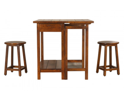 Artisan - Breakfast Table With 2 Stools in Chestnut