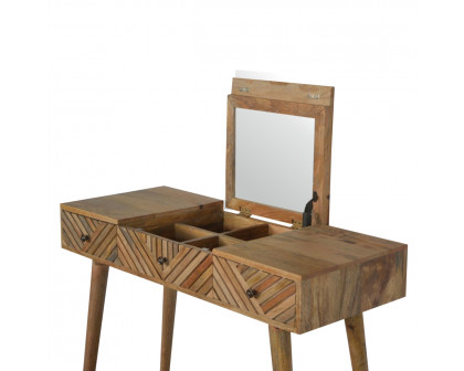 Artisan - Line Carved Foldable Dressing Table