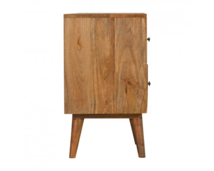 Artisan - Geo Screen Printed 2 Tone Nightstand