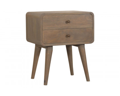 Artisan Curved Bedside - Bleached Gray Washed