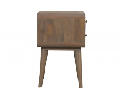 Artisan Curved Bedside - Bleached Gray Washed