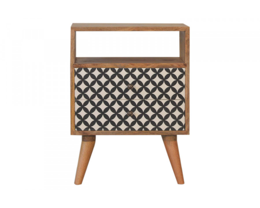 Artisan - Diamond Screen Printed Bedside with Open Slot