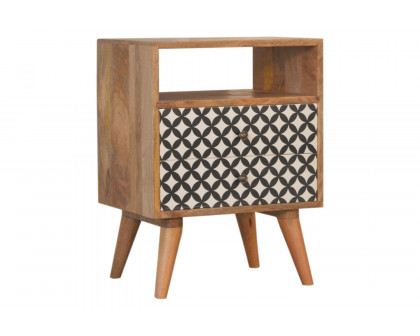 Artisan - Diamond Screen Printed Bedside with Open Slot